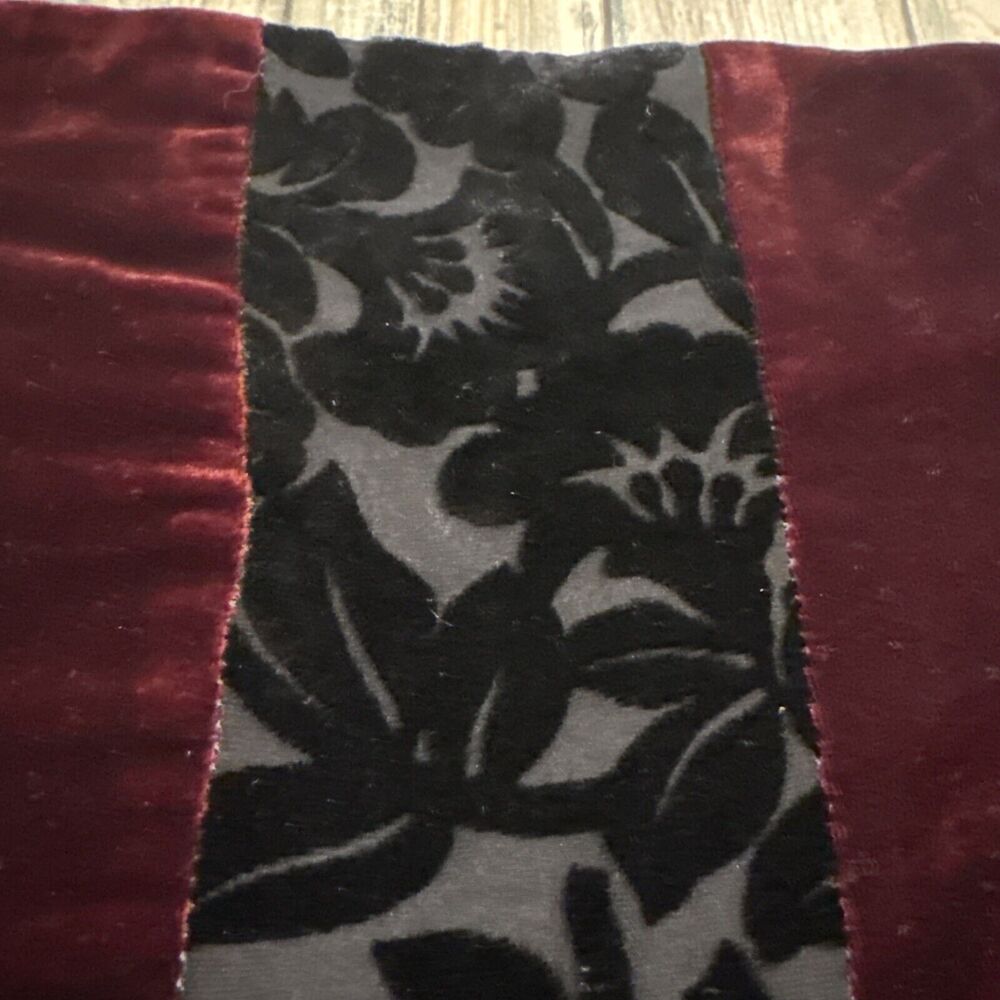 Burnout Velvet Scarf Jewel Tone Floral Boho Gothic Whimsigoth Grunge Lagenlook - Picture 4 of 10